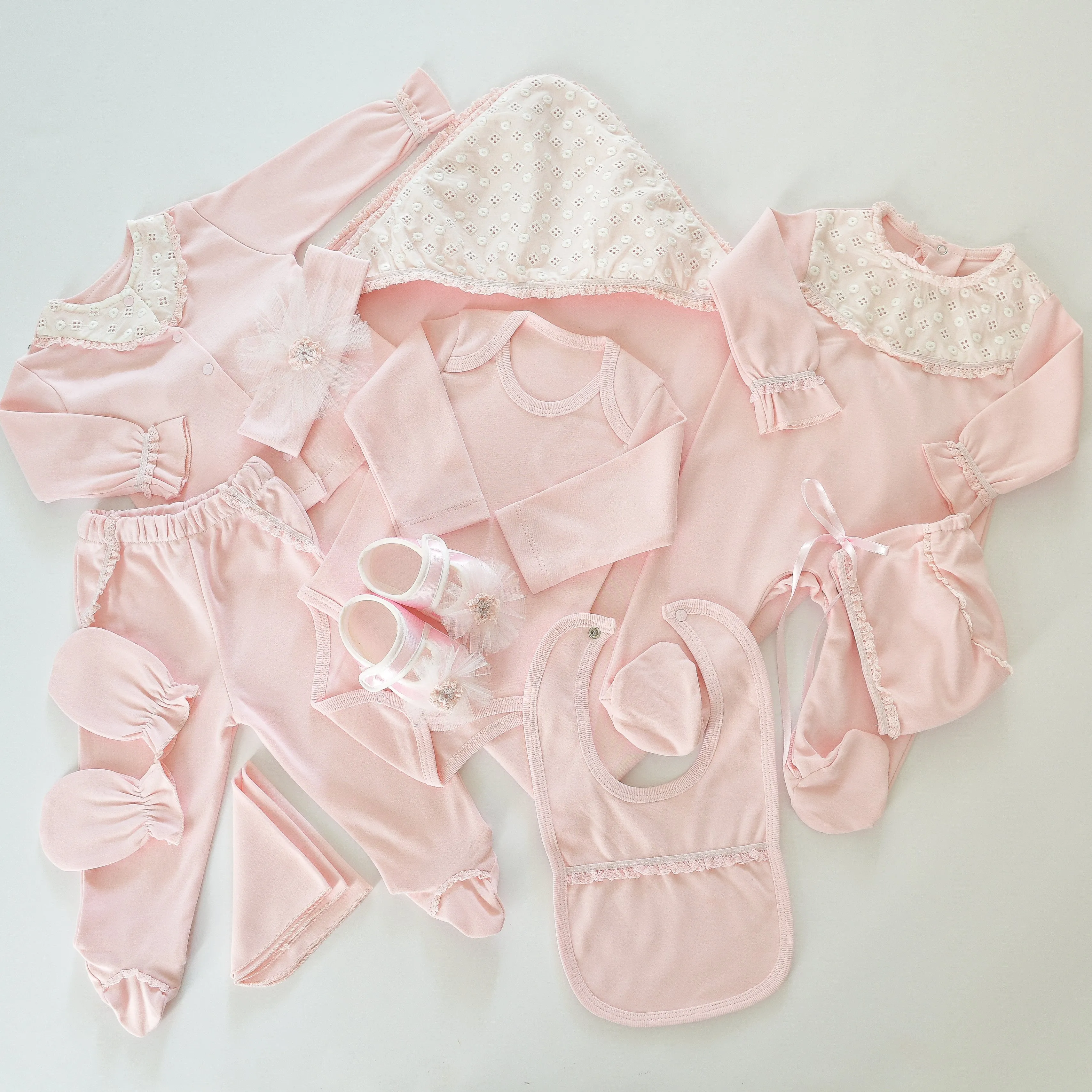 11 Piece Soft Cotton Newborn Girl Set