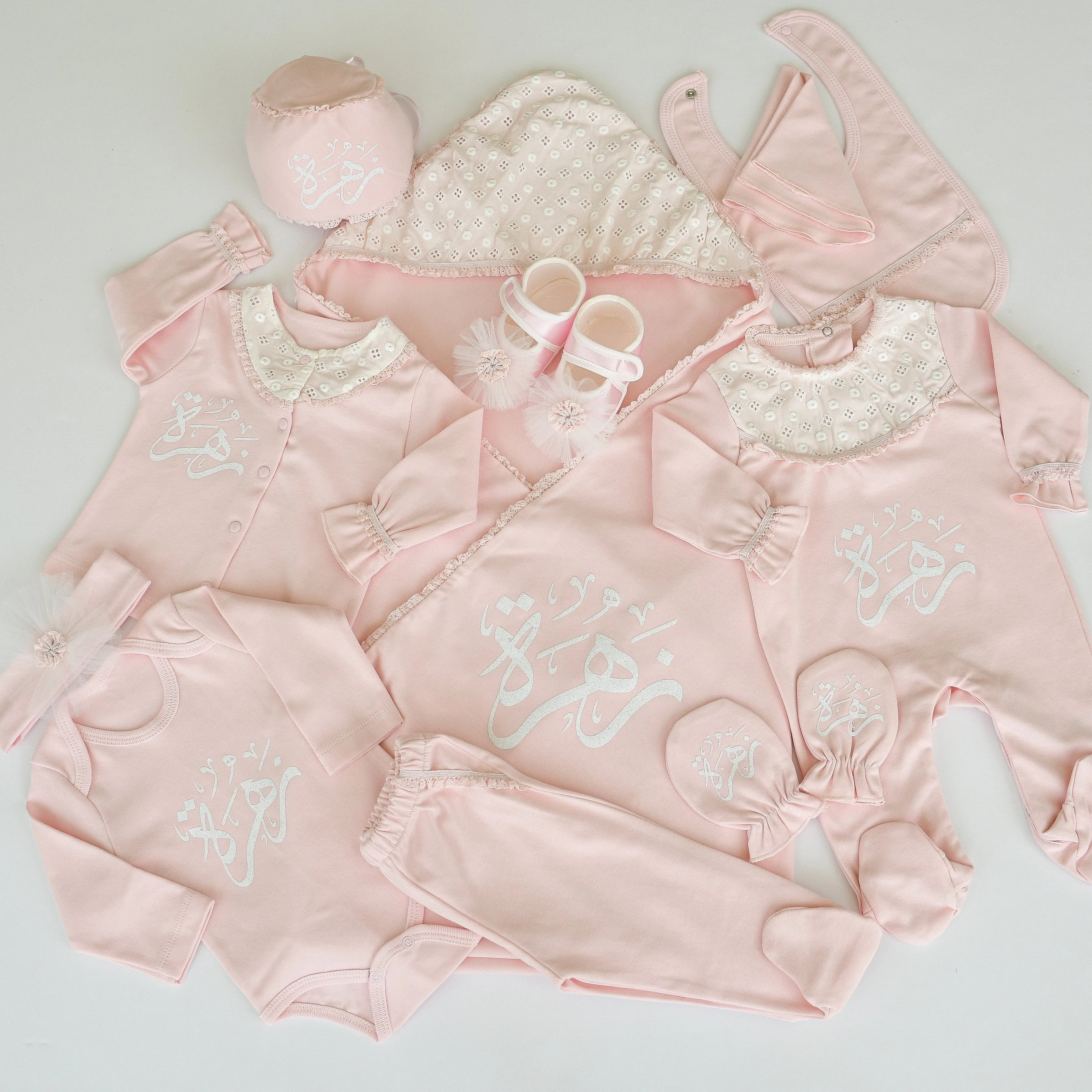 11 Piece Soft Cotton Newborn Girl Set