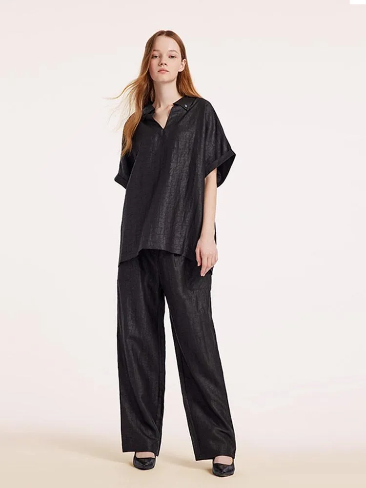 18 Momme Xiang Yun Silk Straight Pants