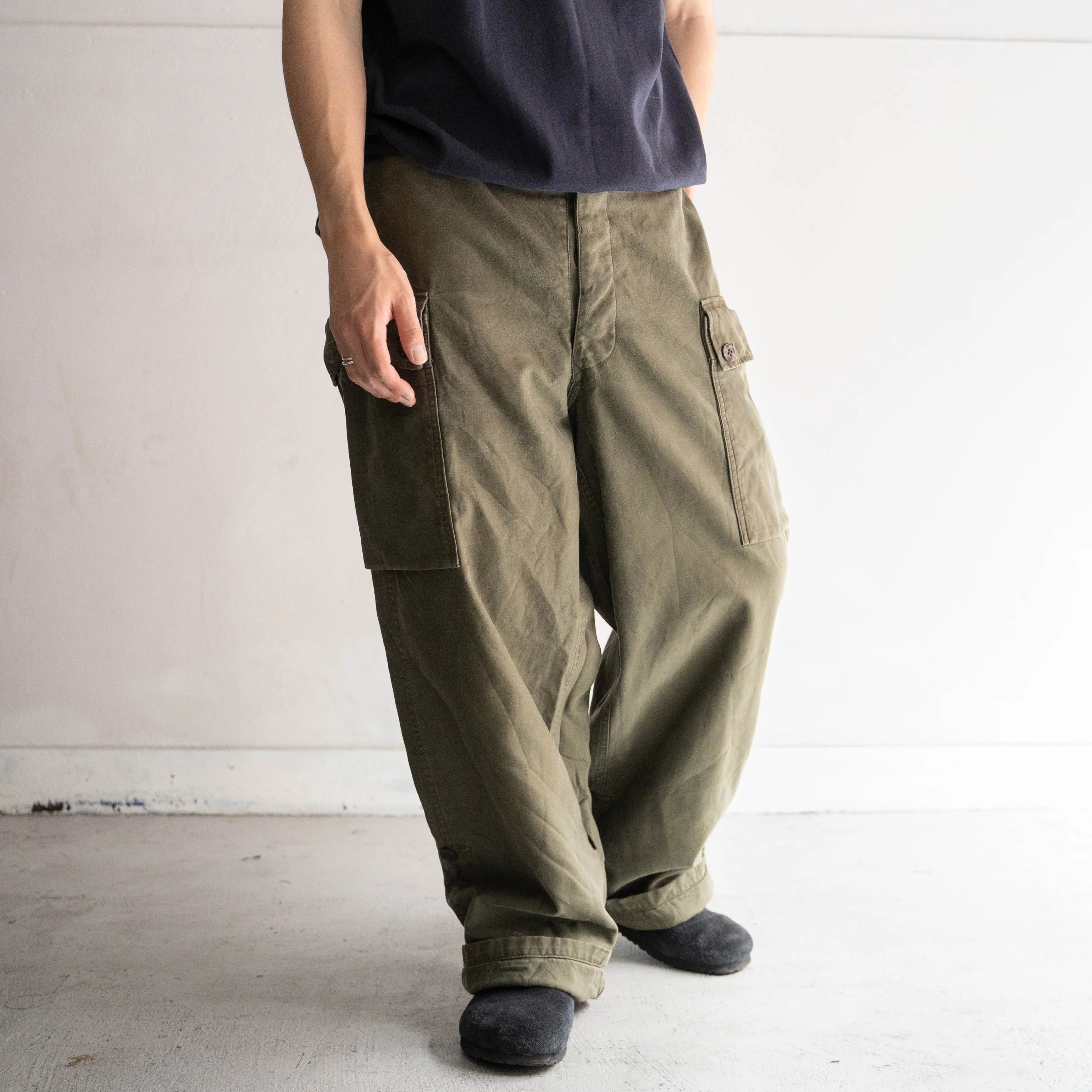 1950-60s Dutch military double face cargo pants -good condition-