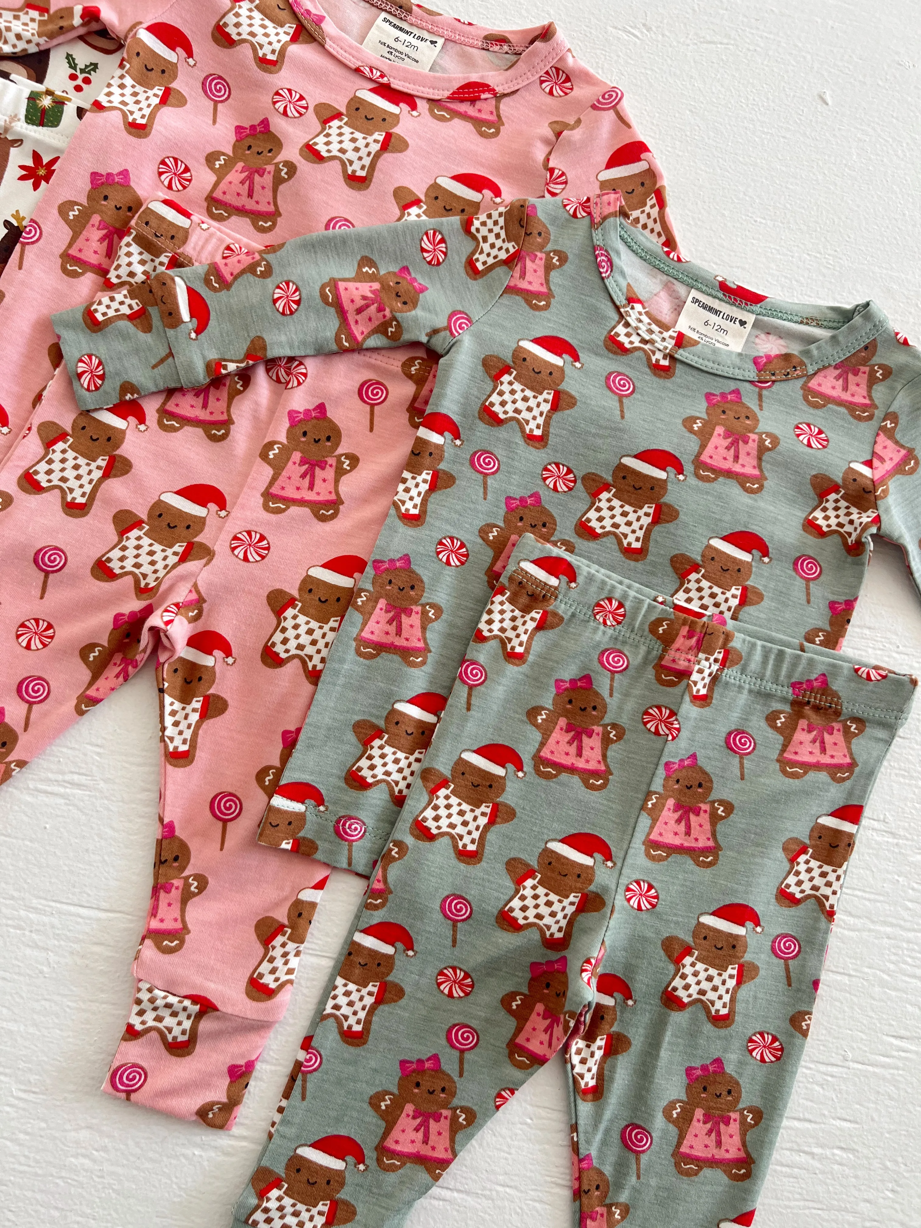 2-Piece Set, Gingerbread Friends Pink