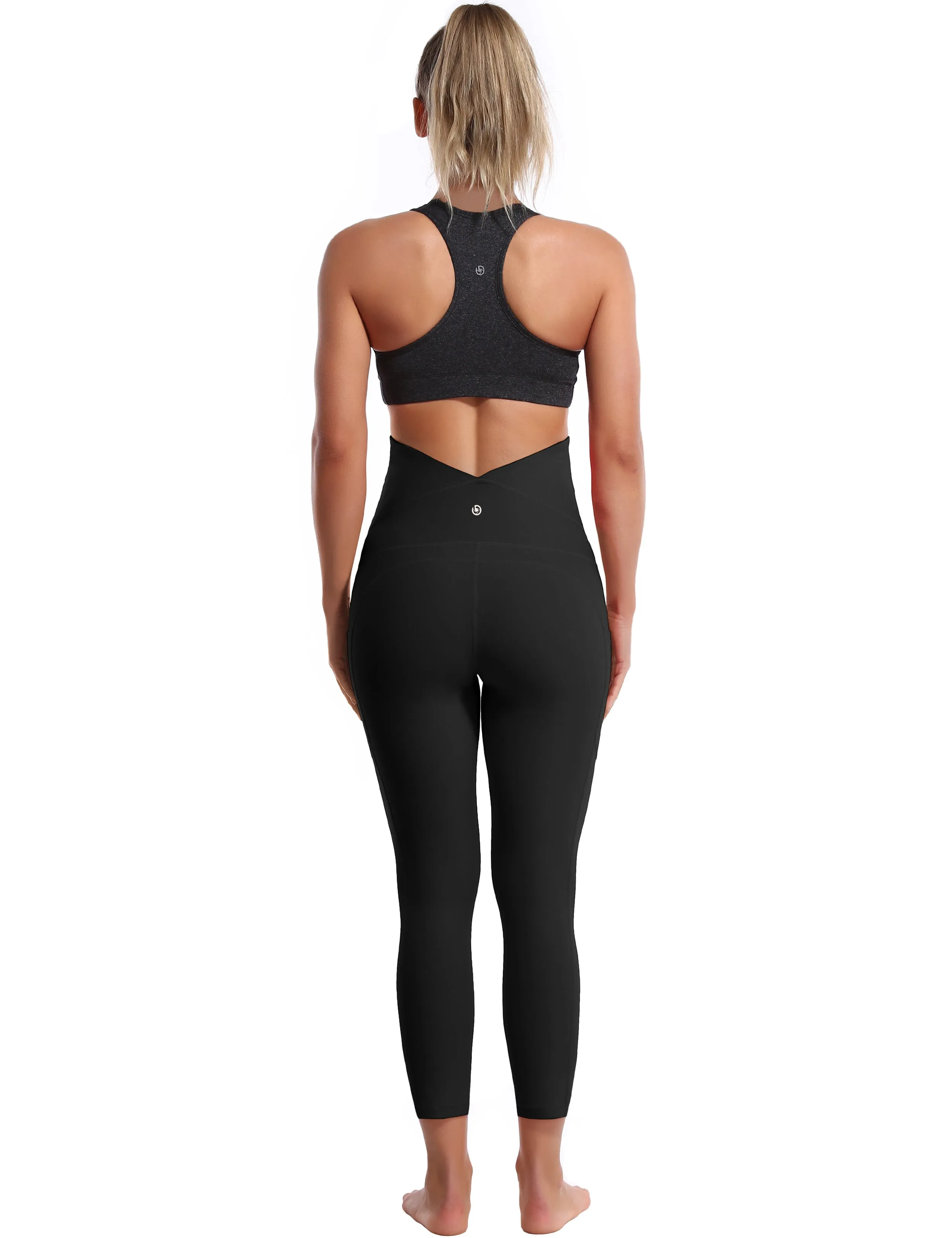 22" Side Pockets Maternity Yoga Pants black