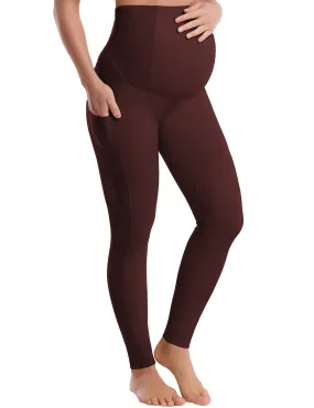 26 Side Pockets Maternity yogastudio Pants mahoganymaroon_yogastudio