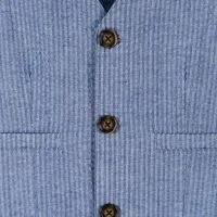 4-Piece Buttondown & Vest Set | Blue Seersucker