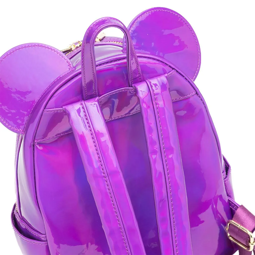 707 Street Exclusive - Loungefly Disney Mickey Mouse Holographic Series Mini Backpack - Amethyst