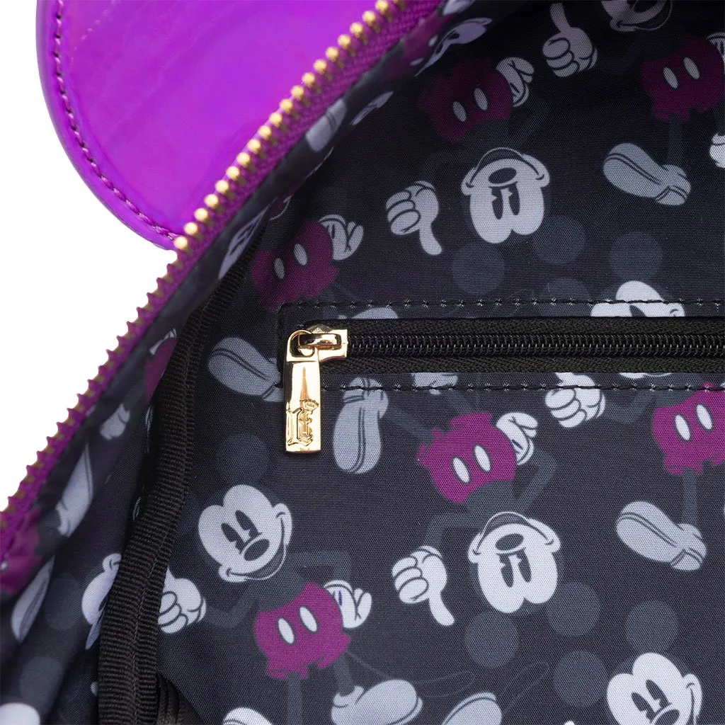 707 Street Exclusive - Loungefly Disney Mickey Mouse Holographic Series Mini Backpack - Amethyst