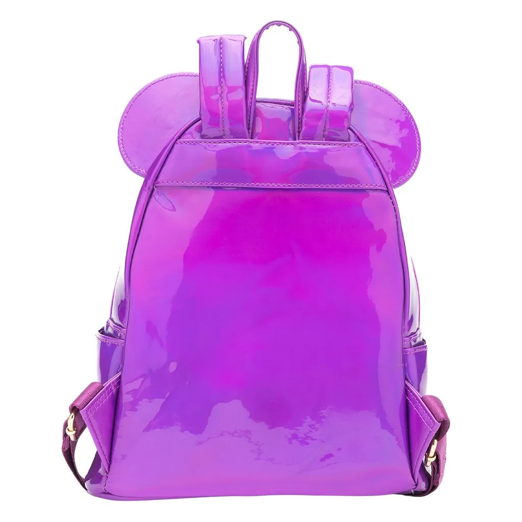 707 Street Exclusive - Loungefly Disney Mickey Mouse Holographic Series Mini Backpack - Amethyst