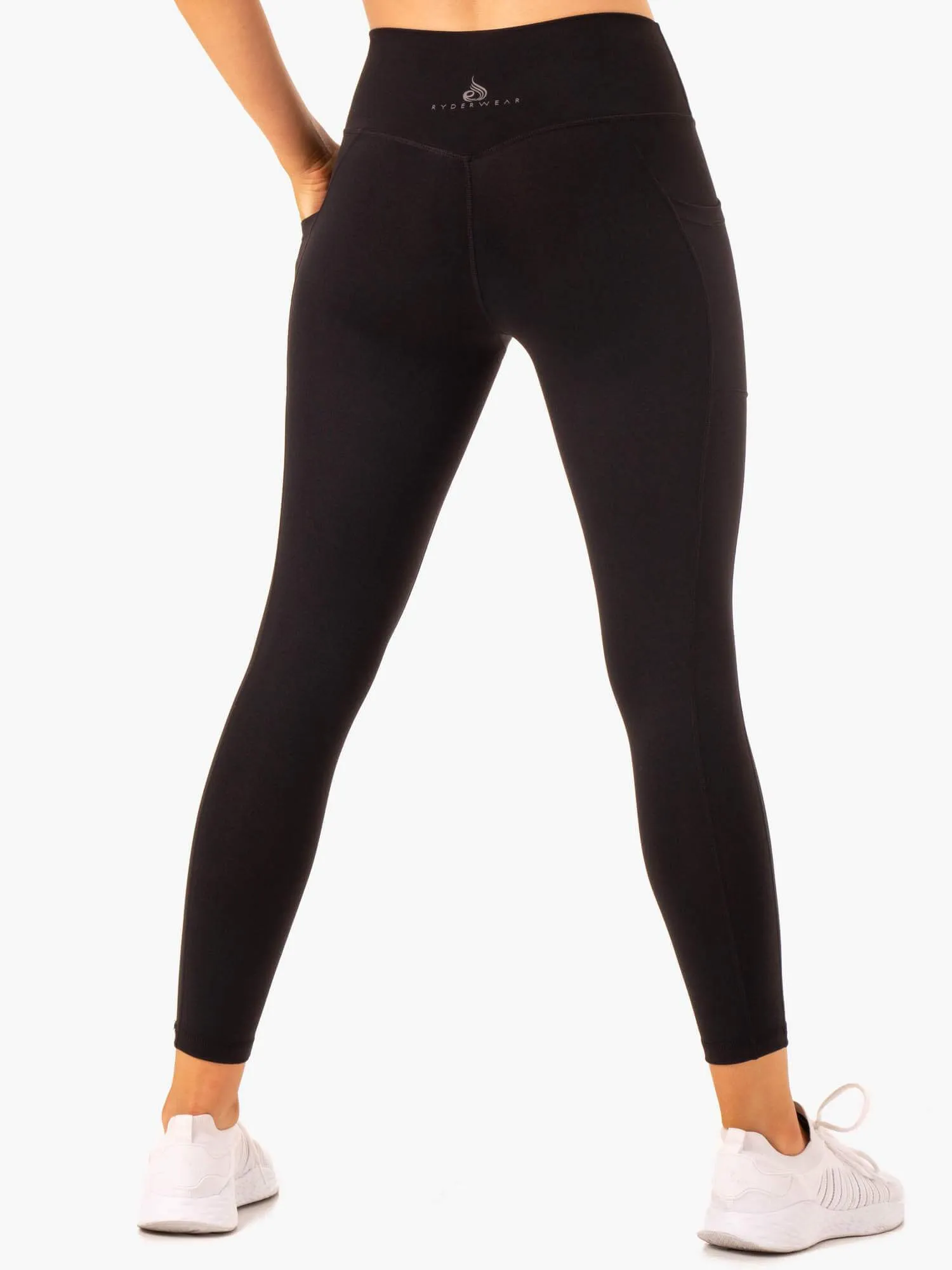 Action High Waisted Pocket Leggings - Black