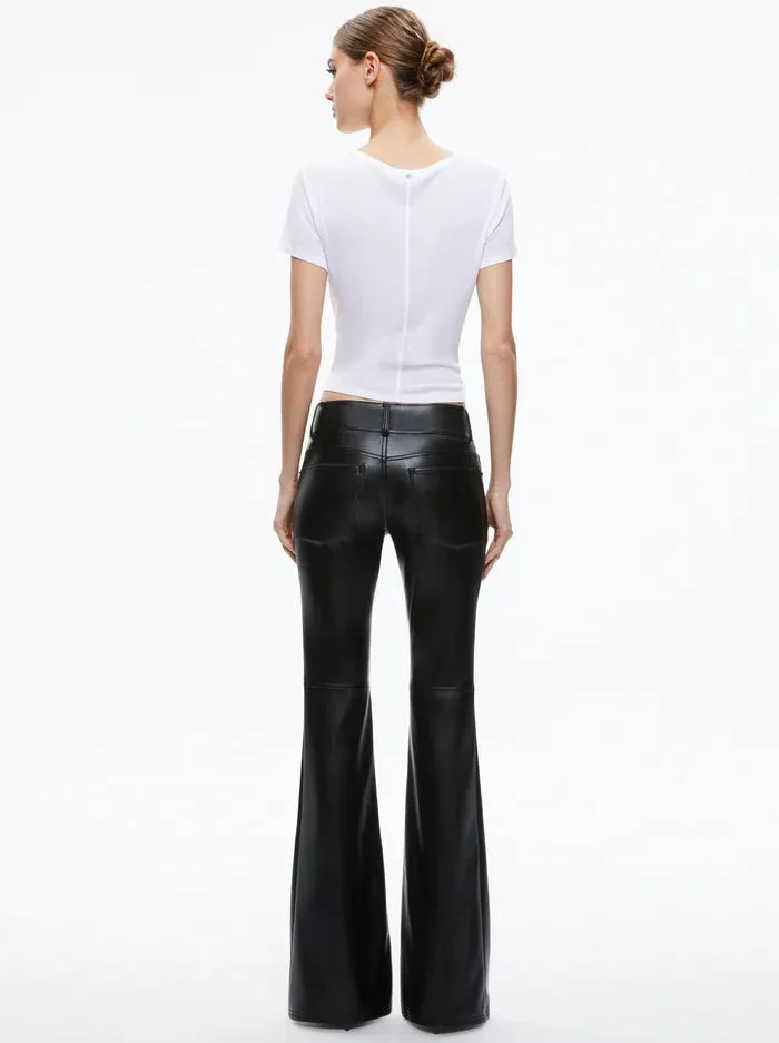 Alice   Olivia - Stacey Vegan Leather Pants - Black