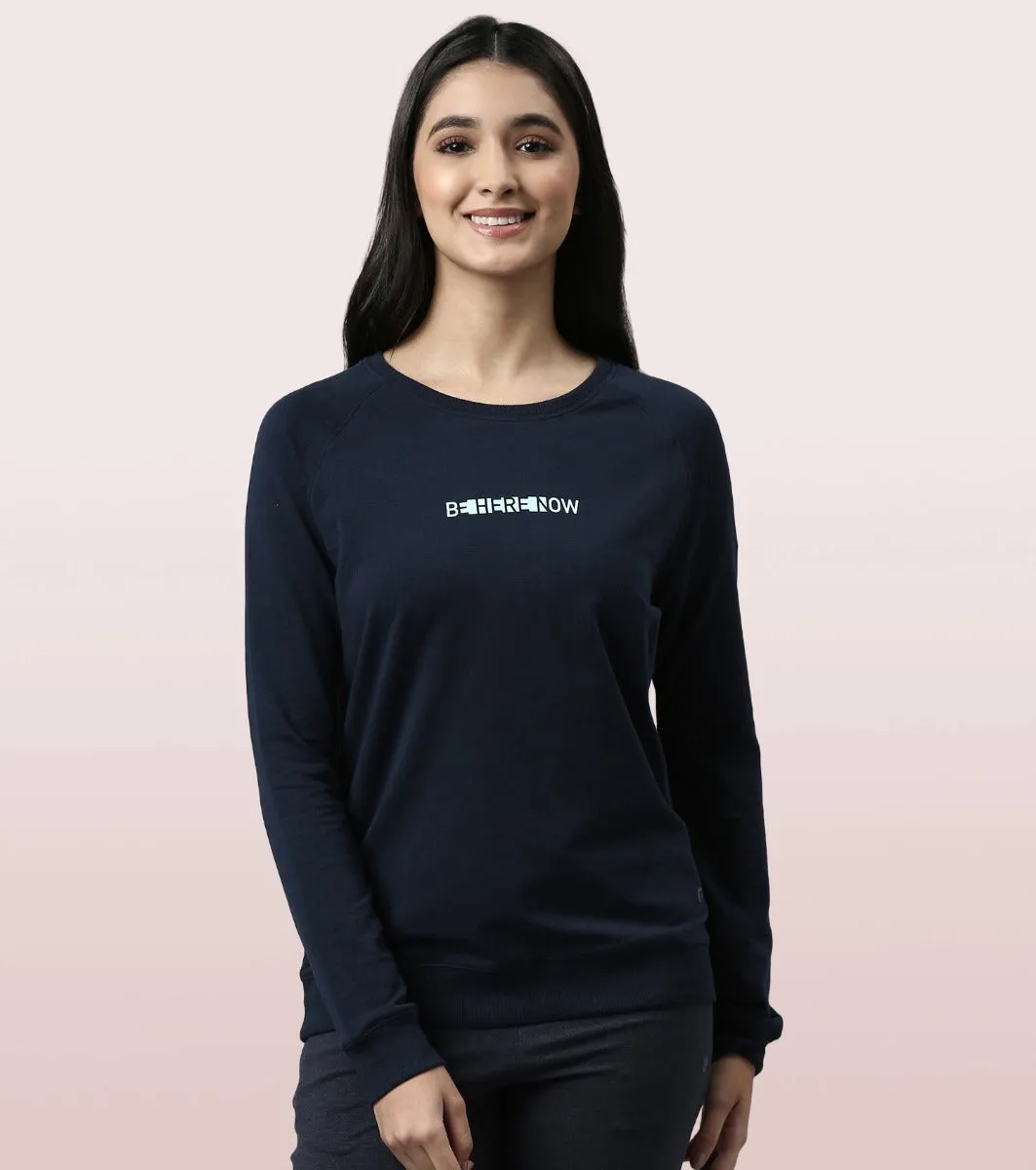 Basic Sweat | Long Sleeve Basic Pop Over Sweatshirt With Mindful Graphic