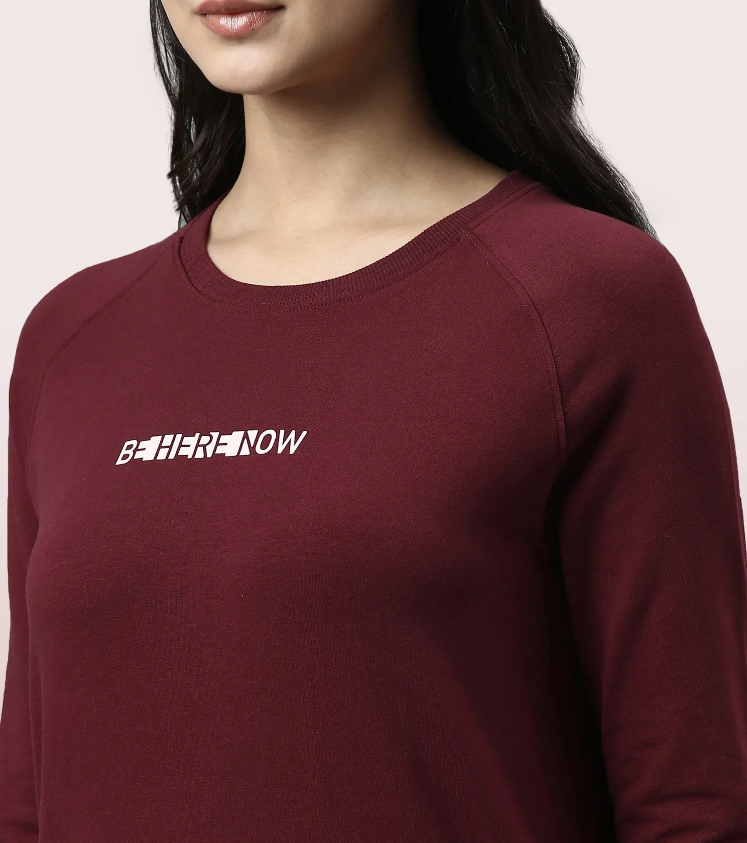 Basic Sweat | Long Sleeve Basic Pop Over Sweatshirt With Mindful Graphic