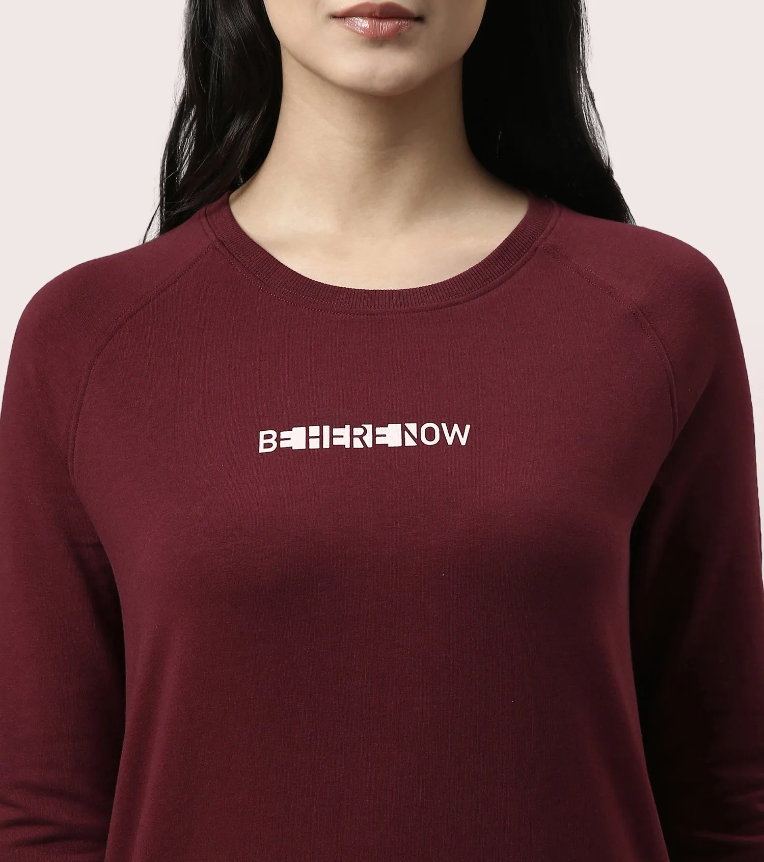 Basic Sweat | Long Sleeve Basic Pop Over Sweatshirt With Mindful Graphic