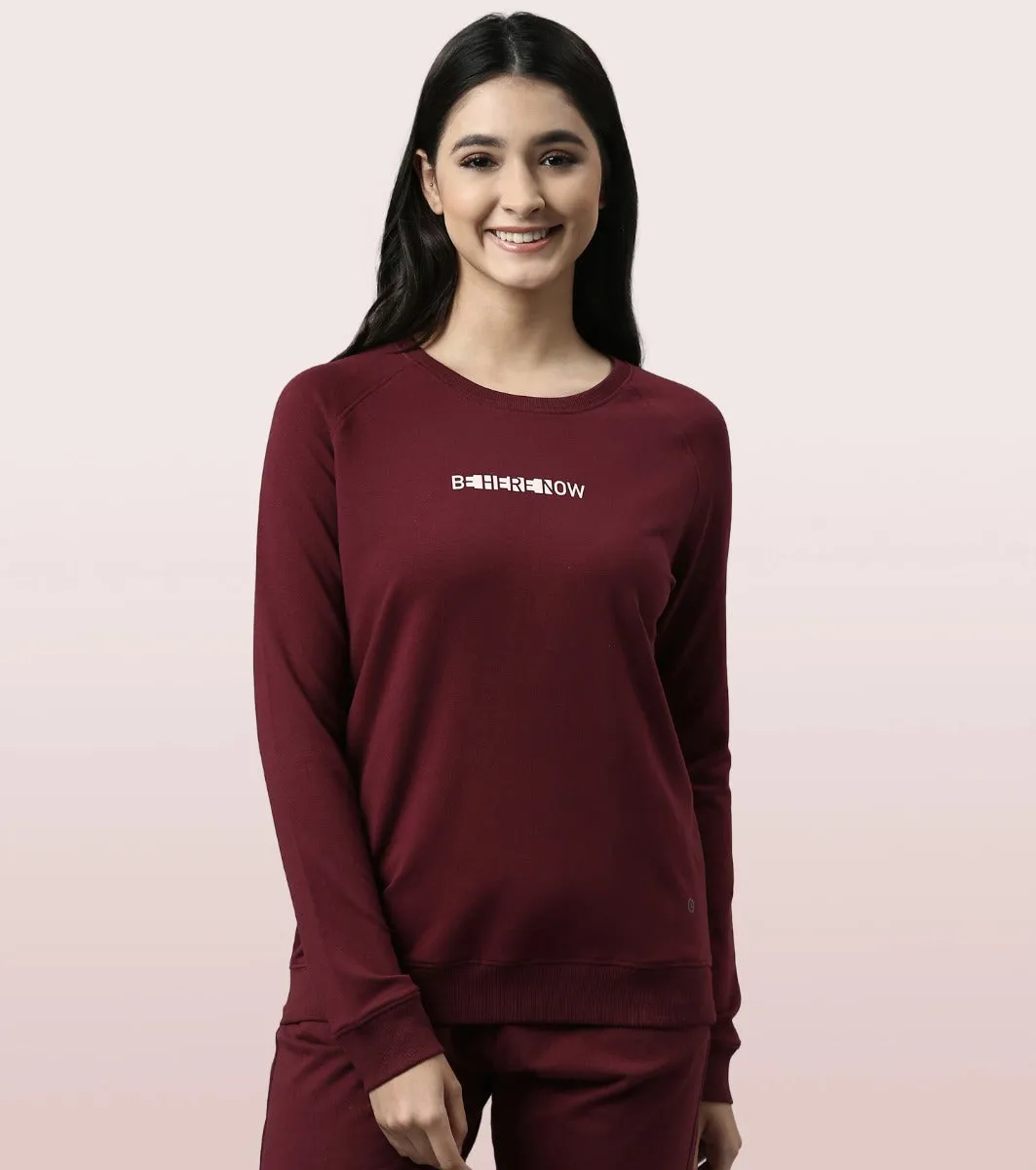 Basic Sweat | Long Sleeve Basic Pop Over Sweatshirt With Mindful Graphic