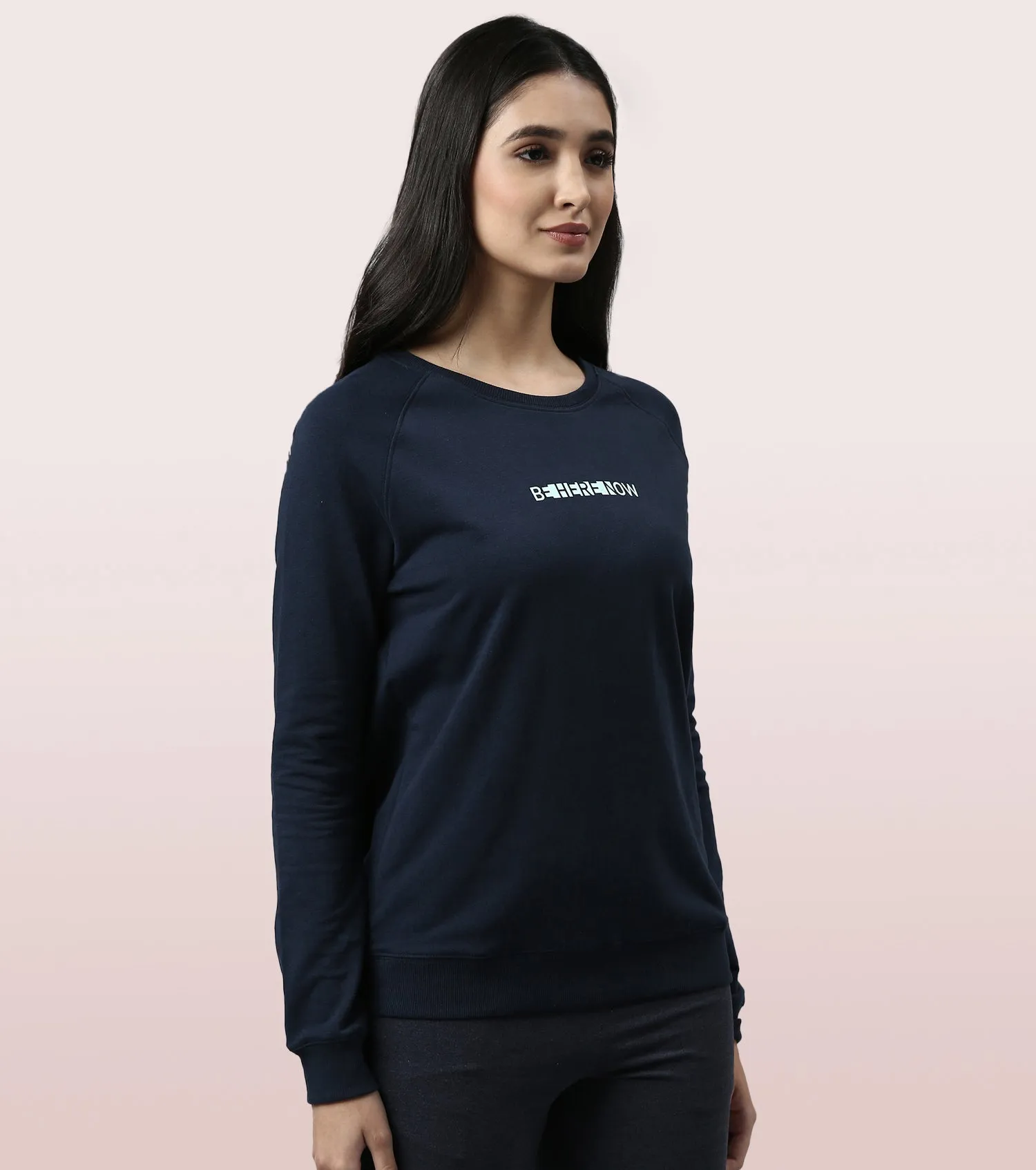 Basic Sweat | Long Sleeve Basic Pop Over Sweatshirt With Mindful Graphic