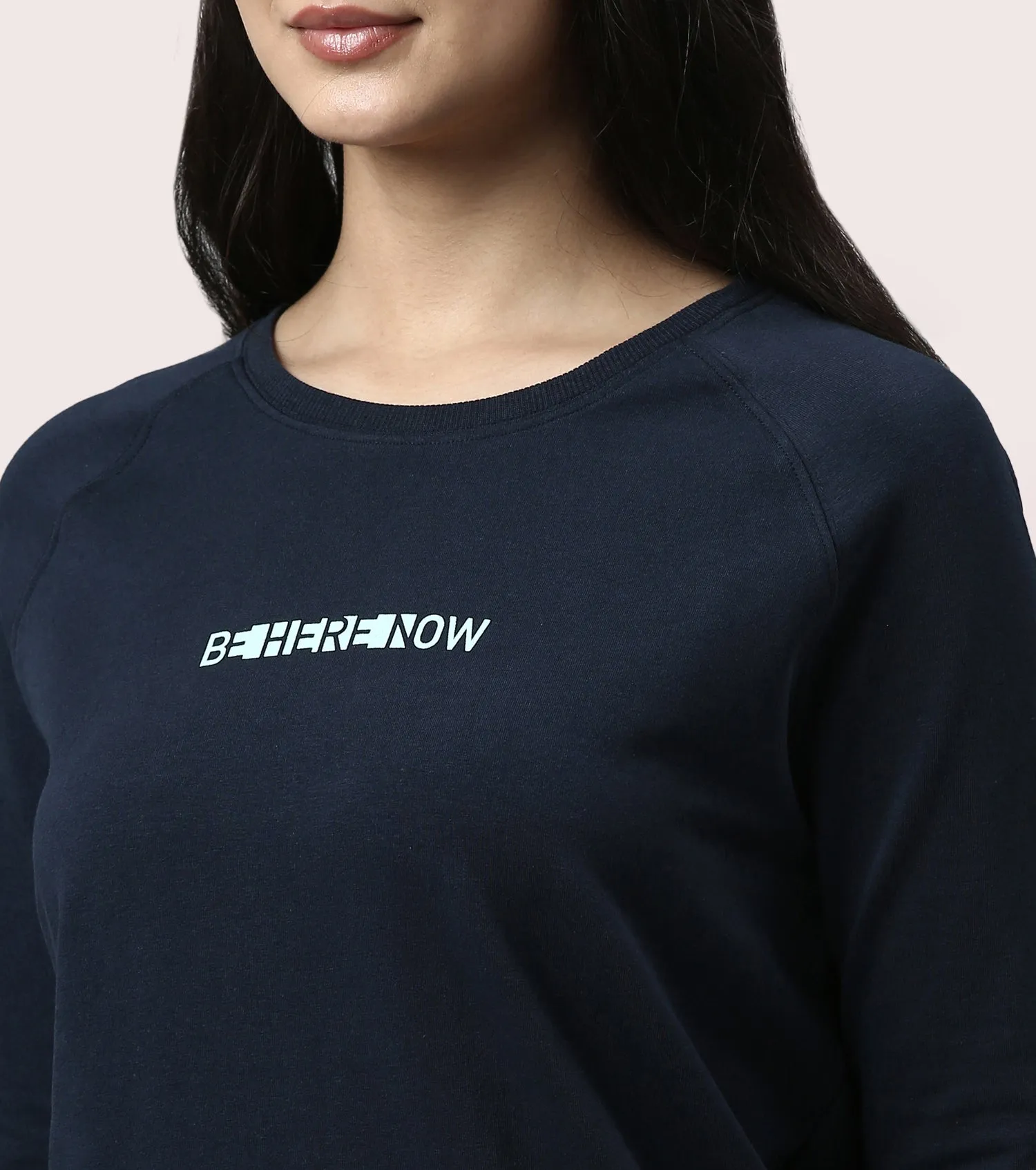 Basic Sweat | Long Sleeve Basic Pop Over Sweatshirt With Mindful Graphic