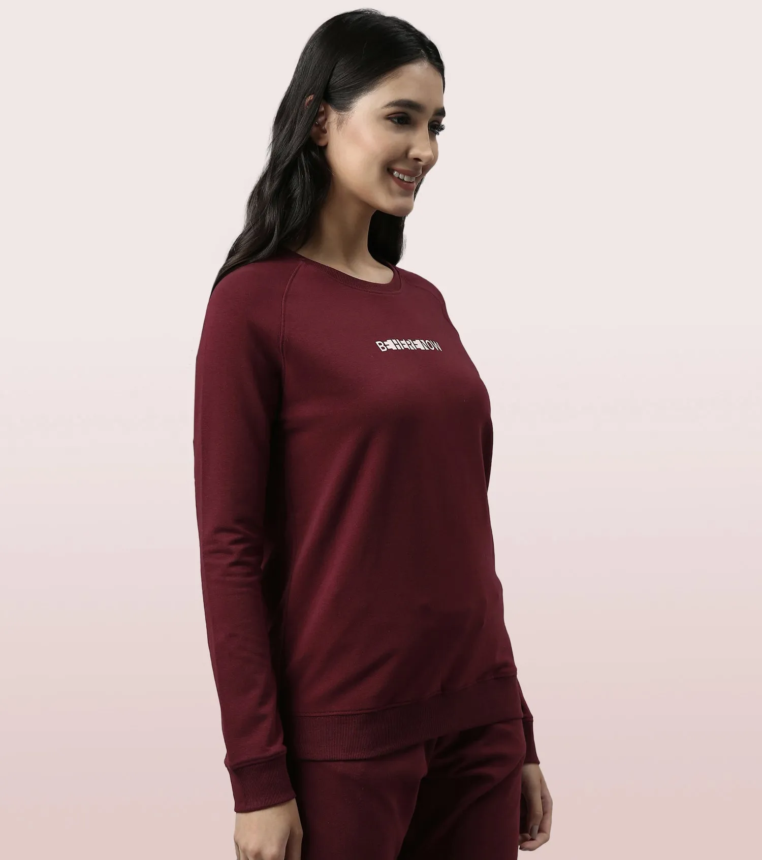 Basic Sweat | Long Sleeve Basic Pop Over Sweatshirt With Mindful Graphic