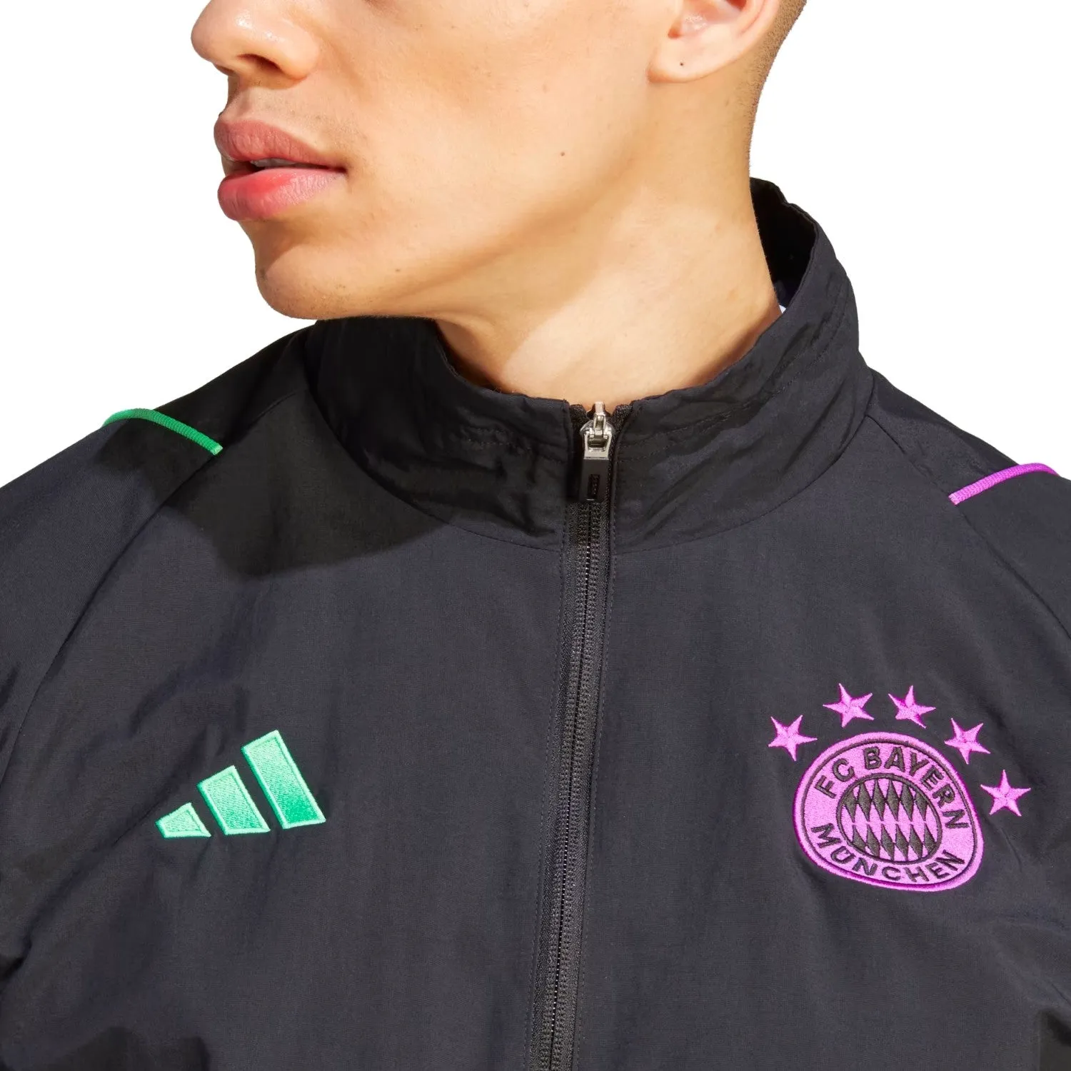 Bayern Munich black presentation Soccer tracksuit 2023/24 - Adidas