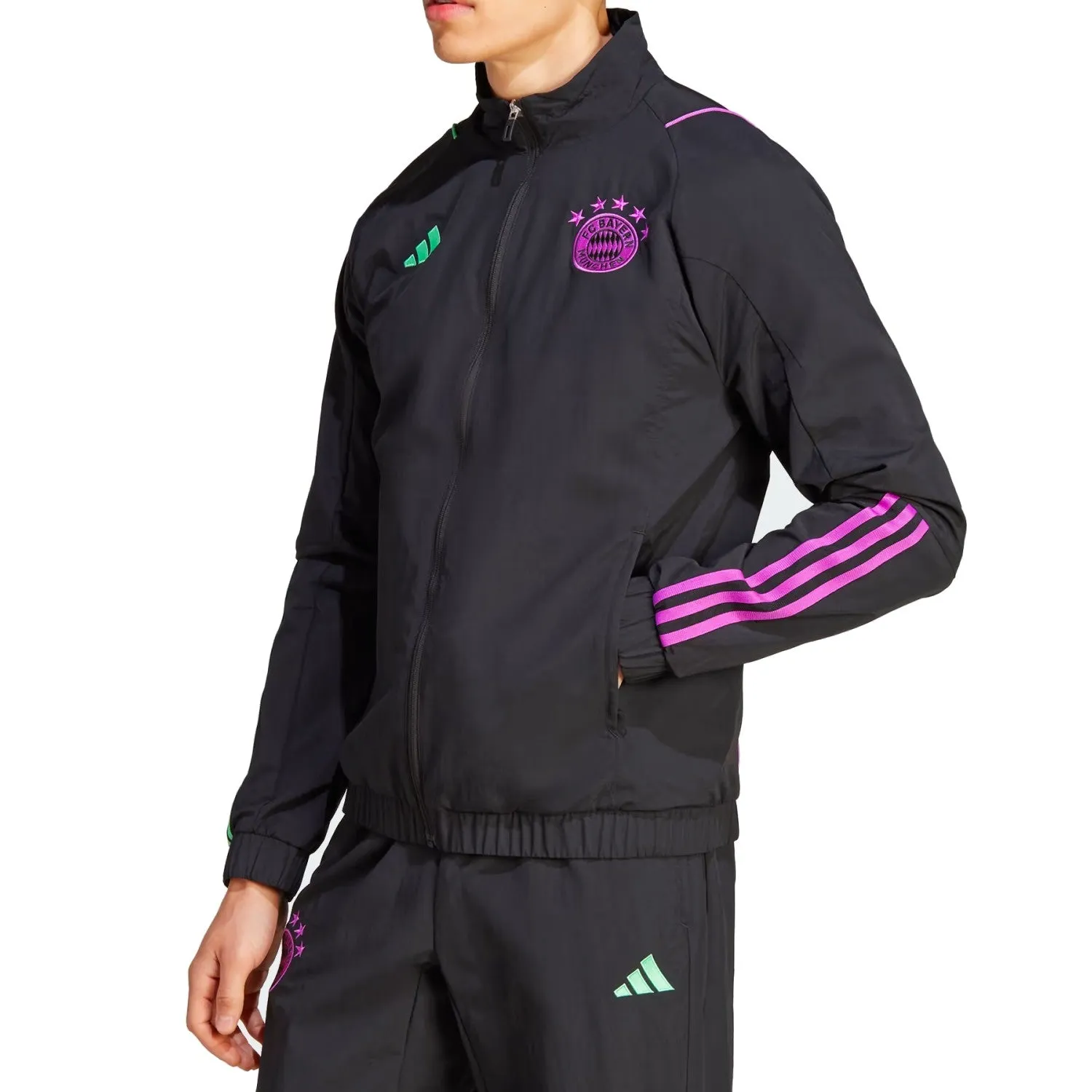 Bayern Munich black presentation Soccer tracksuit 2023/24 - Adidas