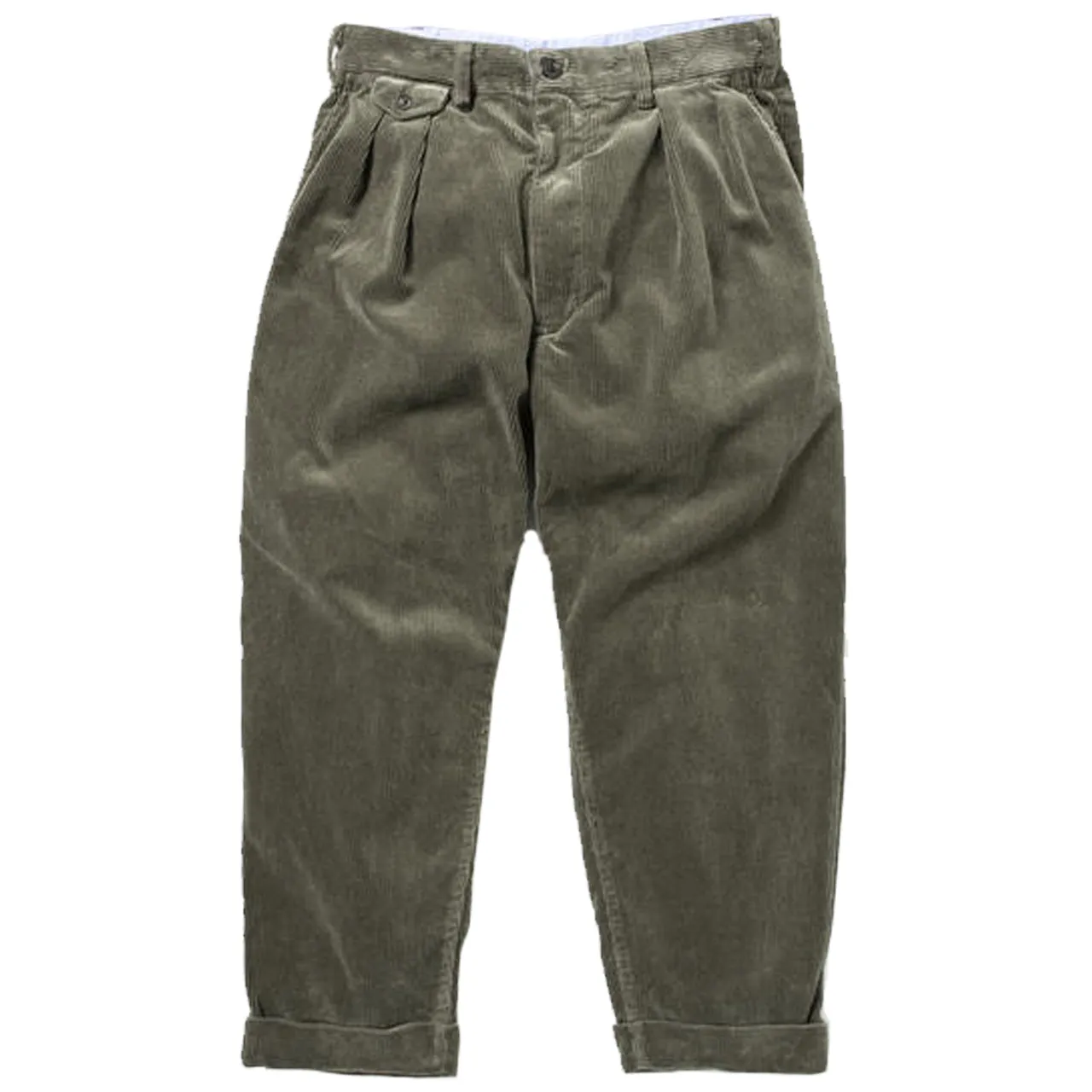 BEAMS PLUS 2Pleats Corduroy Pants Dark Green