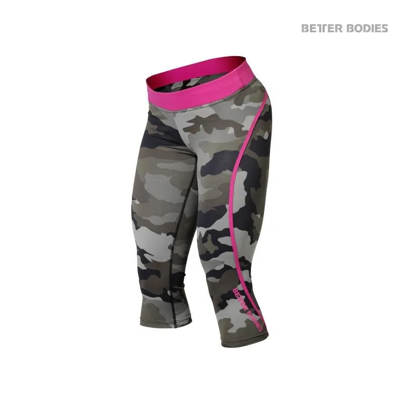 Better Bodies Camo Capri Tights - Green Camoprint