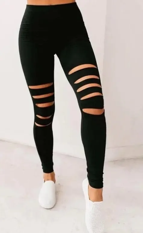 Black ripped leggings