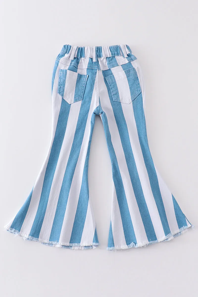 Blue stripe denim jeans