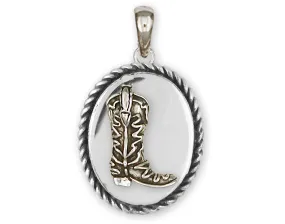 Boot Jewelry Sterling Silver Handmade Western Texas Boot Pendant  B2-VP