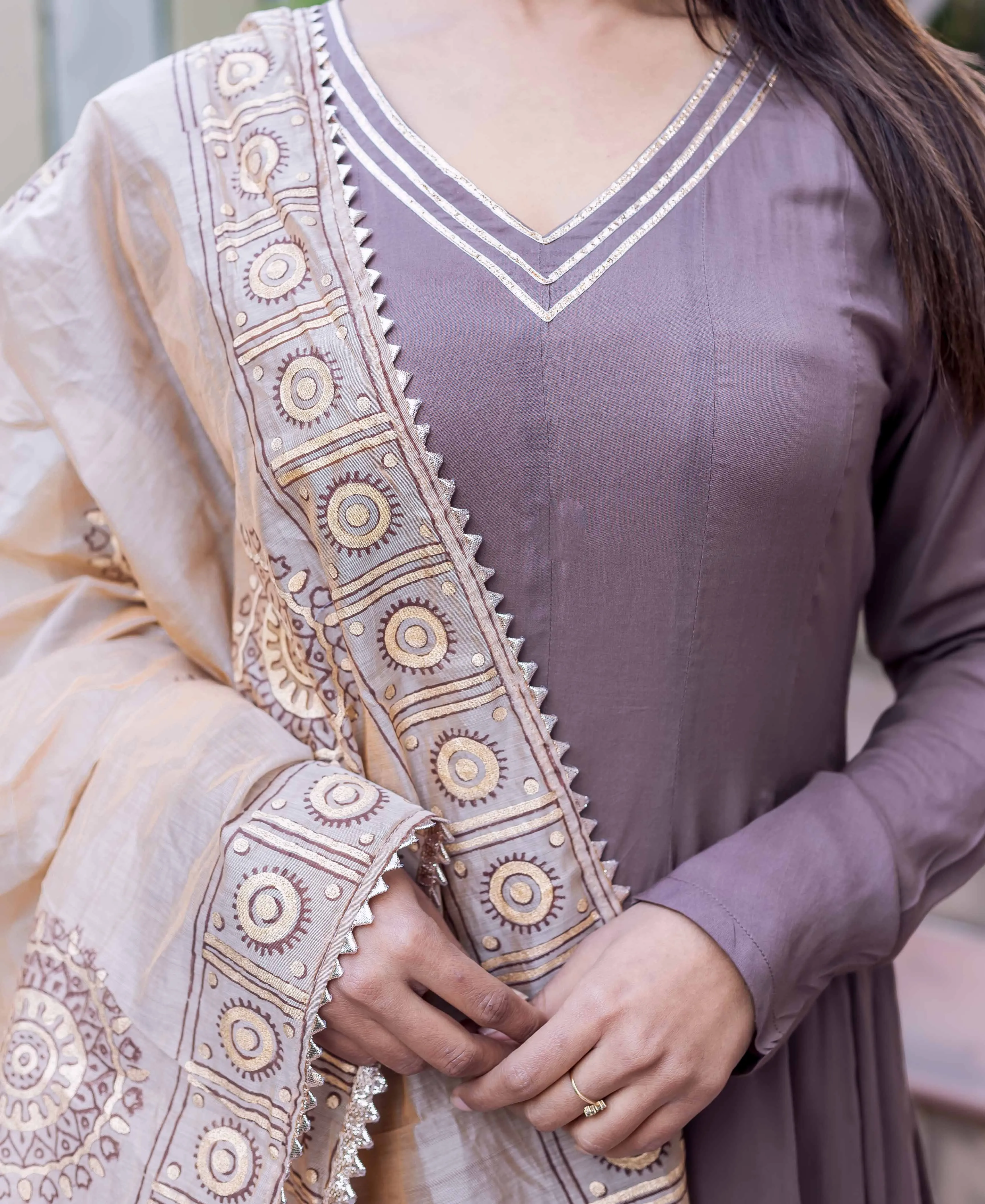 Brown Anarkali Kurta