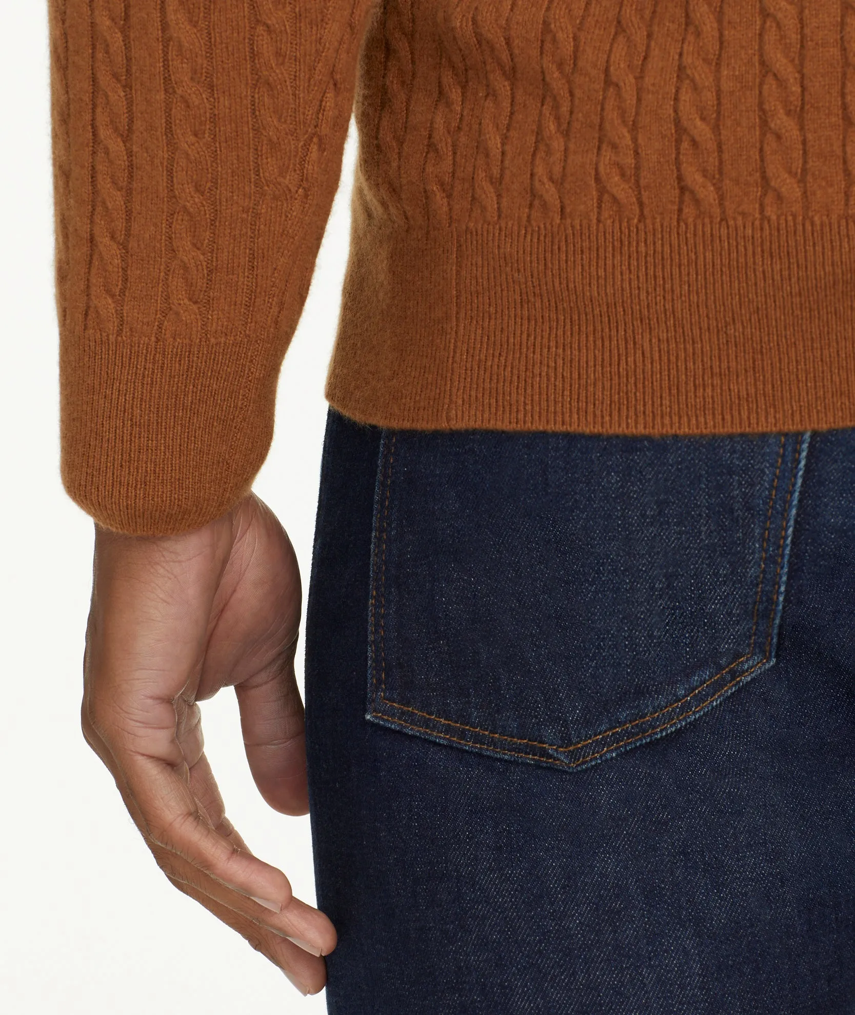 Cable Knit Cashmere Button-Neck Sweater - FINAL SALE