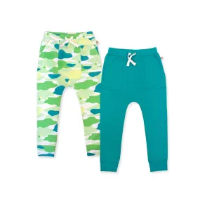 Camo Flash Harem Pants 2pc Bundle Set (Green)