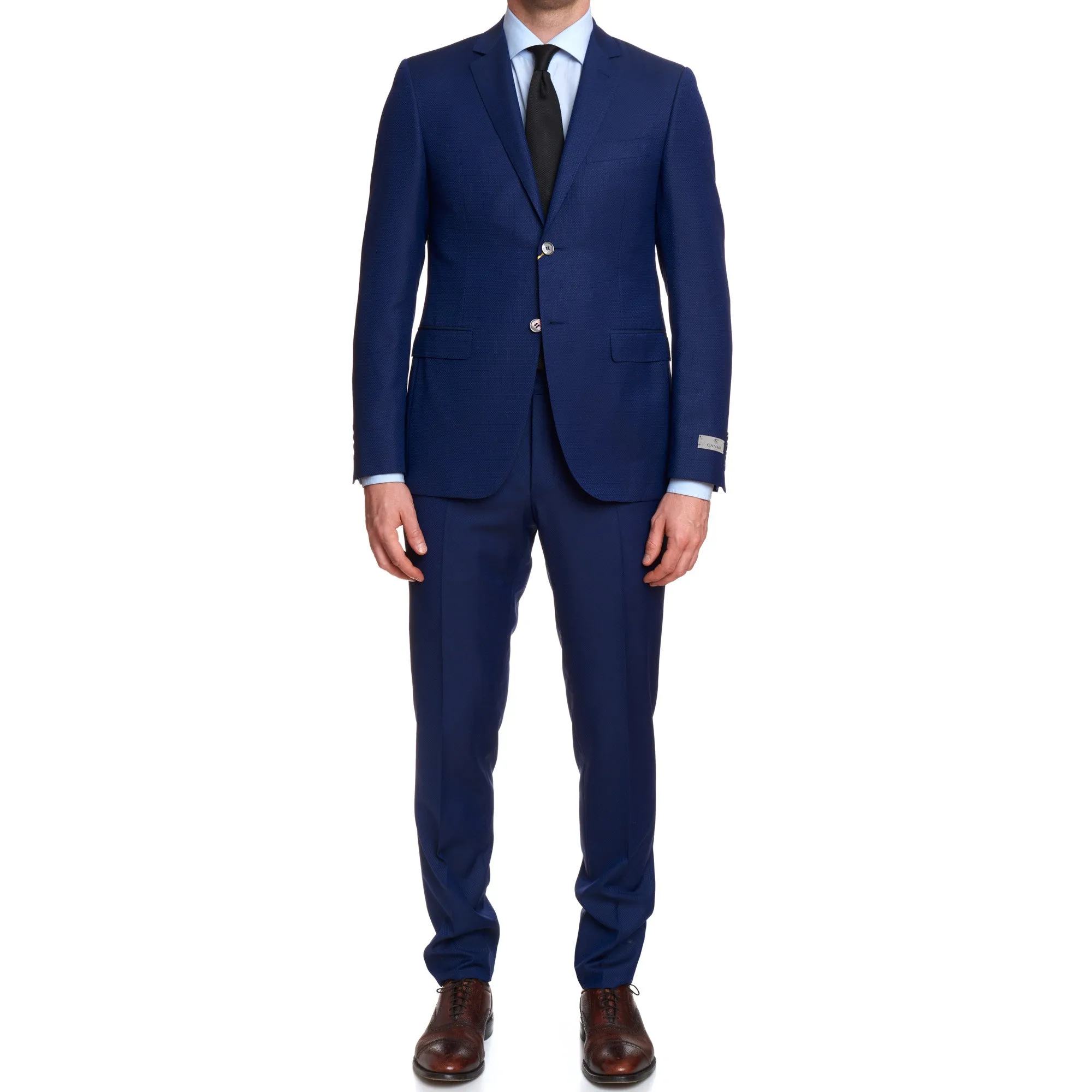 CANALI 1934 Blue Jacquard Wool Suit EU 50 NEW US 40 Regular Slim Fit Cut