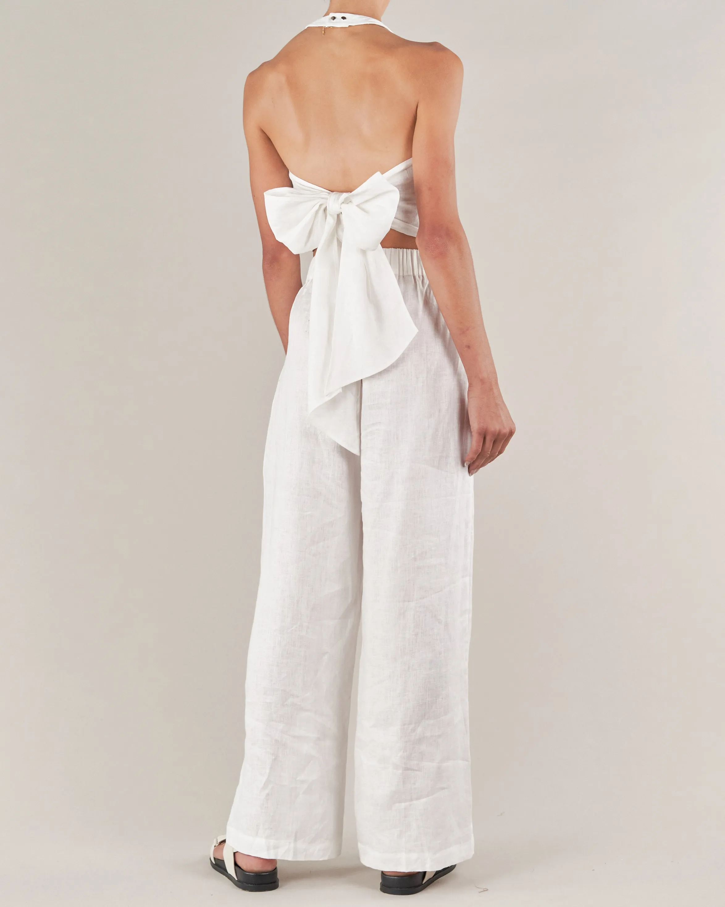 Cancun Linen Pant - White