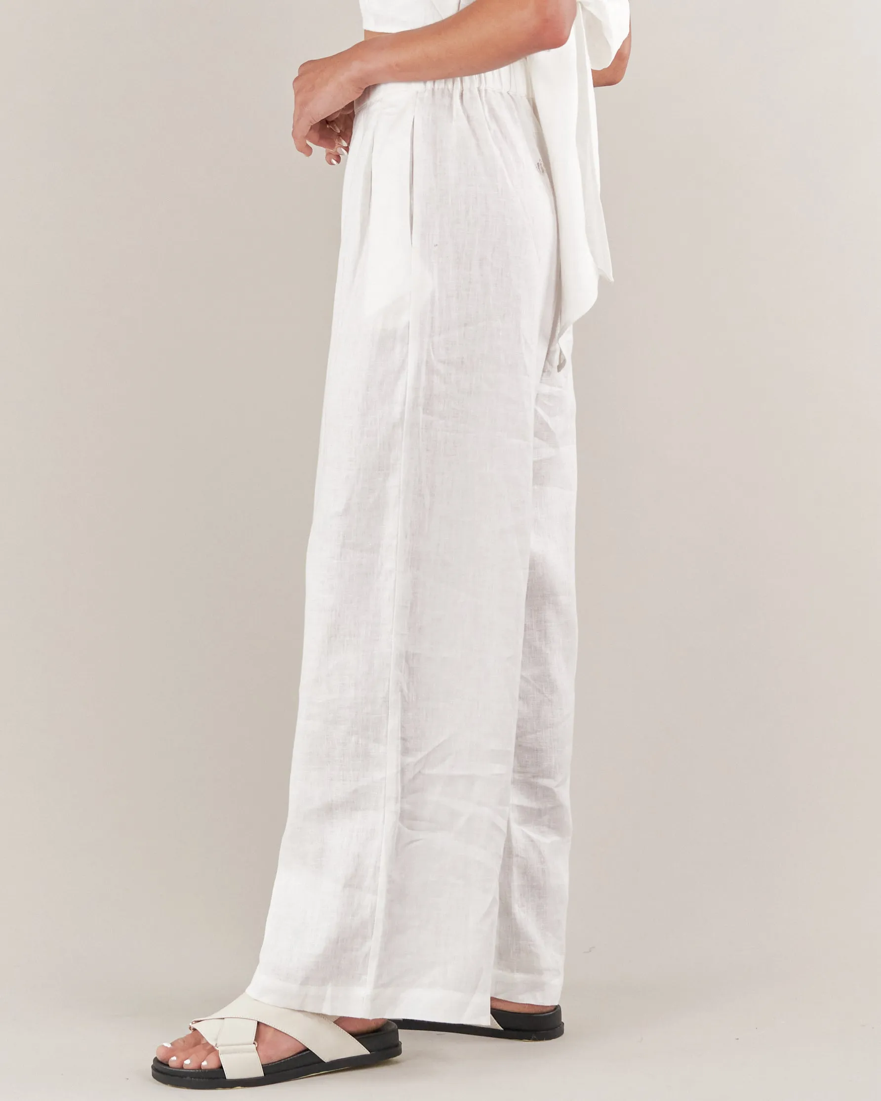 Cancun Linen Pant - White