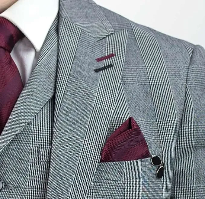 Cavani Flint Grey Check Tweed 3 Piece Suit