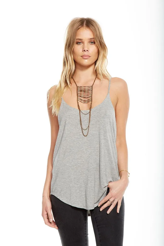 Chaser Jersey Strappy Scoop Neck Shirttail Cami Tank