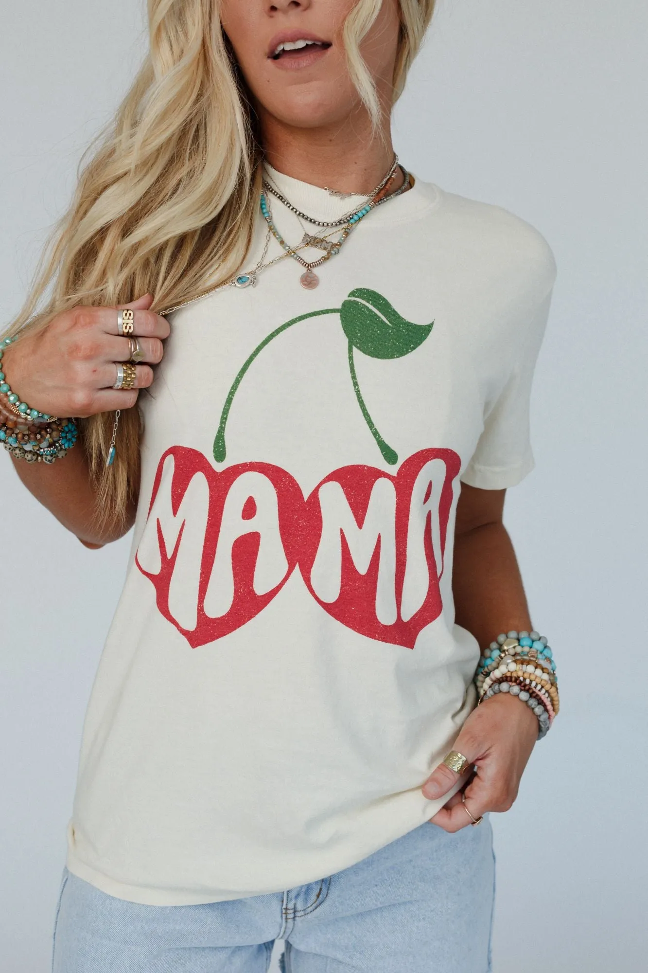 Cherry Mama Graphic Tee - Ivory