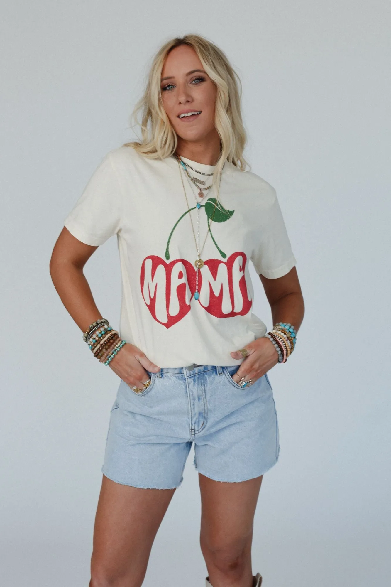 Cherry Mama Graphic Tee - Ivory