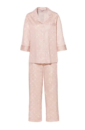 Cotton Sateen Print Pajama Cropped Set