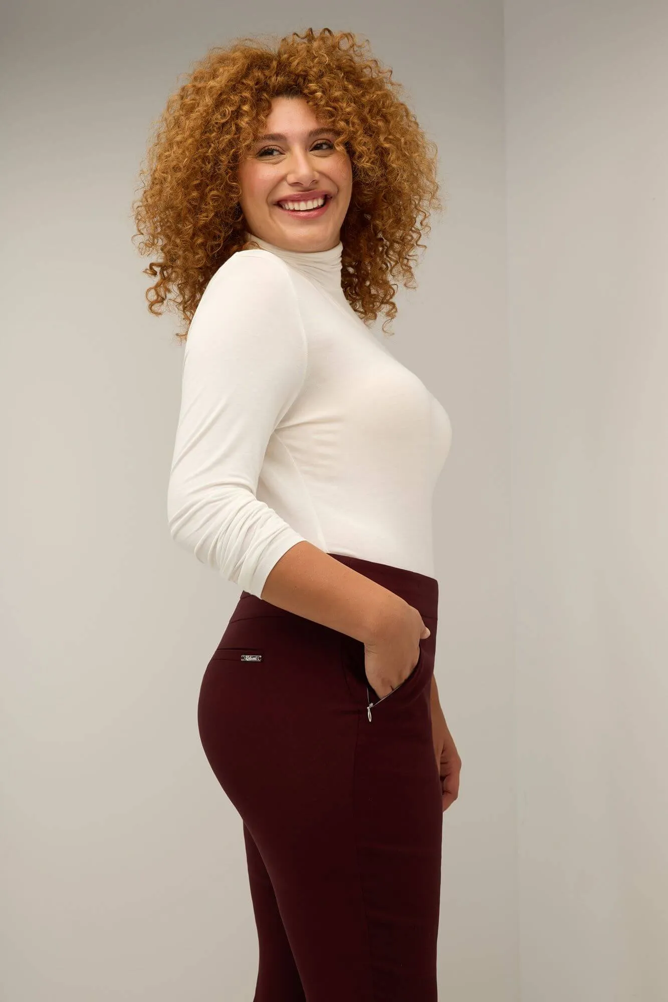 Curvy Tummy Control Work Pants with Real Pockets