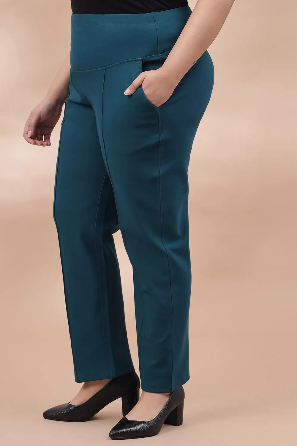 Emerald Crease Seam Tummy Tucker Pants