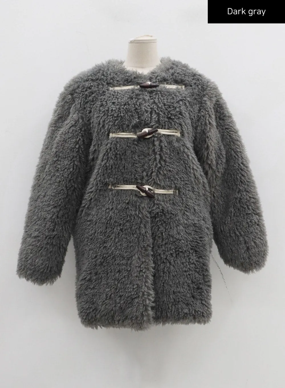 Faux Fur Button Midi Coat CJ302