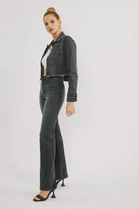 Fifth Avenue Ultra High Rise Slim Flare Jean- Dark Gray ini hi