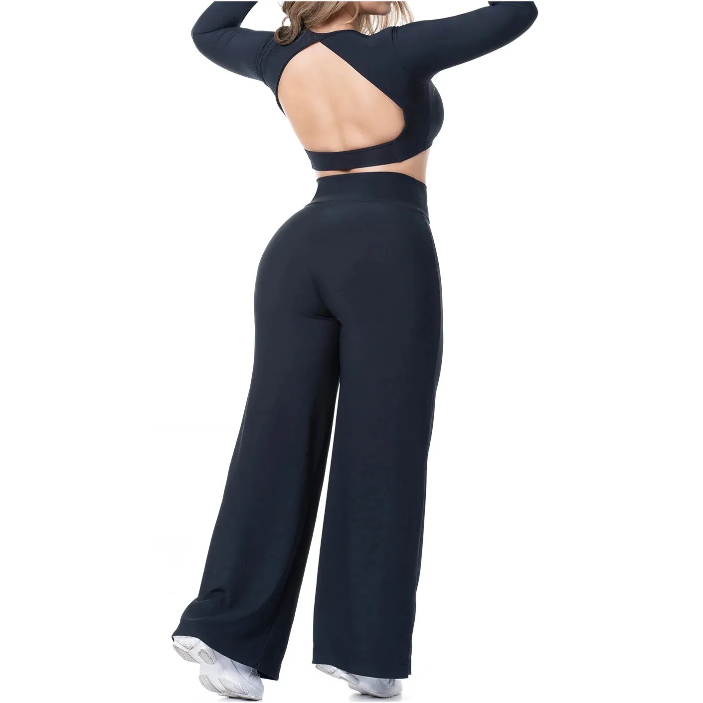 FLEXMEE 950102 | LEGGINGS DE MUJER CON CINTURA ALTA Y CONTROL DE BARRIGA EN TEJIDO ACANALADO