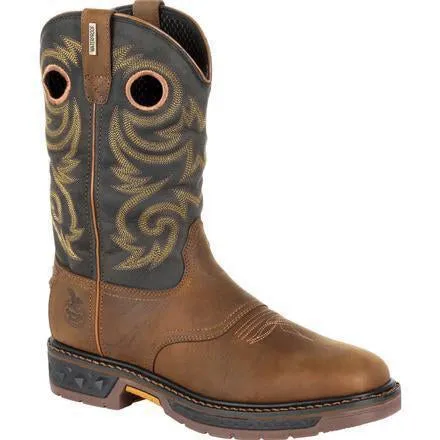 Georgia Men's Carbo-Tec LT 11" Pull-On WP Western Work Boot -Brown GB00266