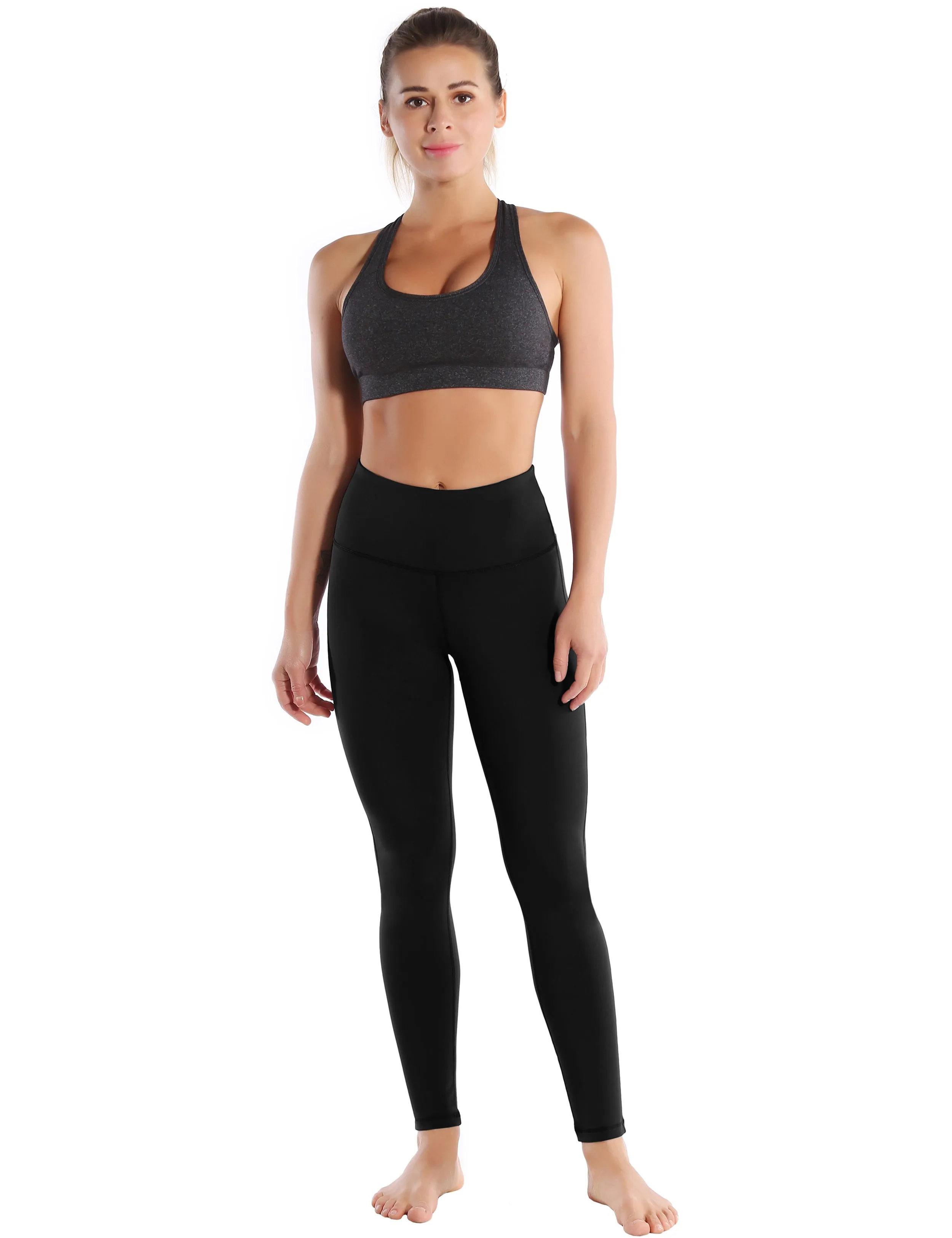 High Waist Side Line yogastudio Pants black_yogastudio