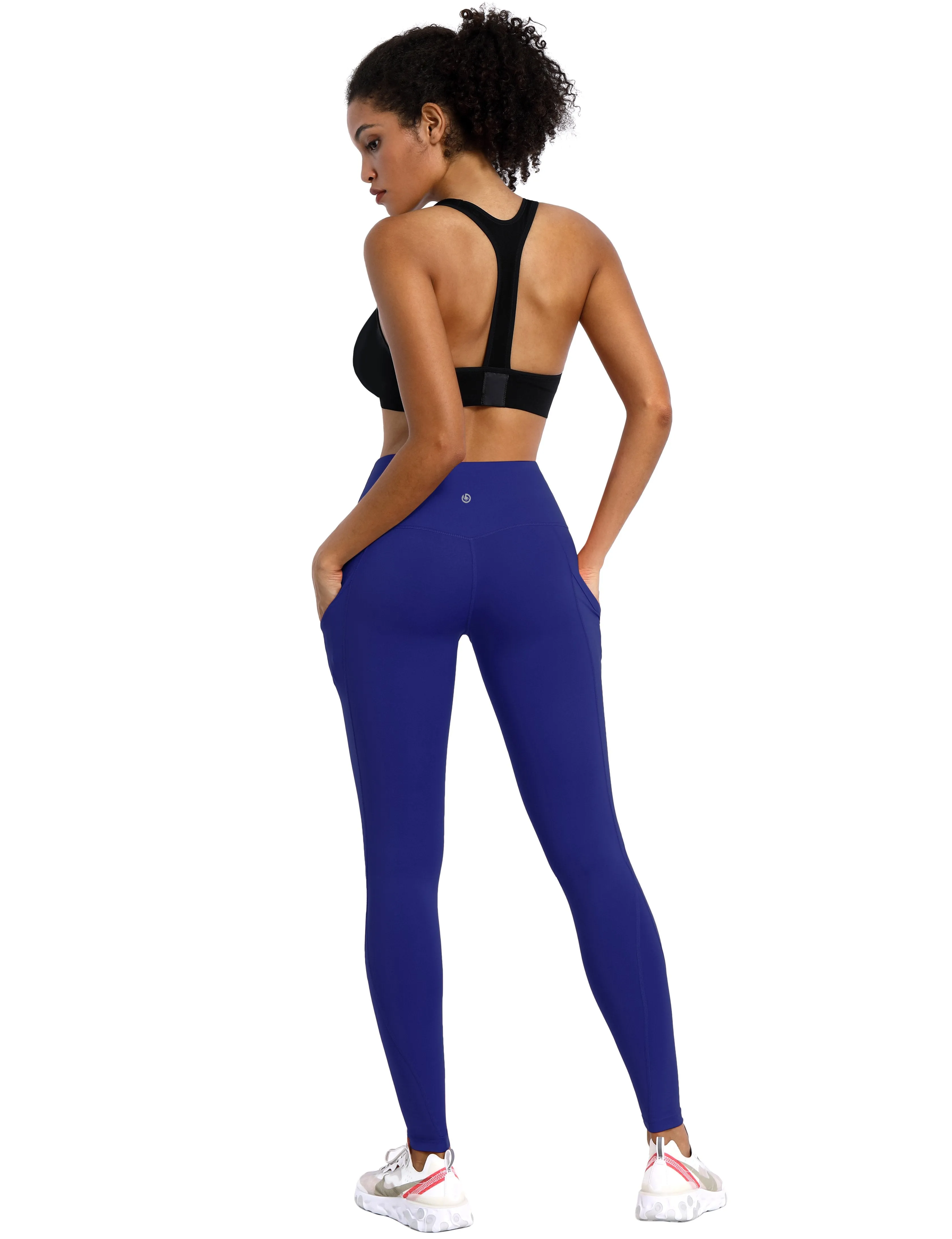 High Waist Side Pockets Yoga Pants navy ins