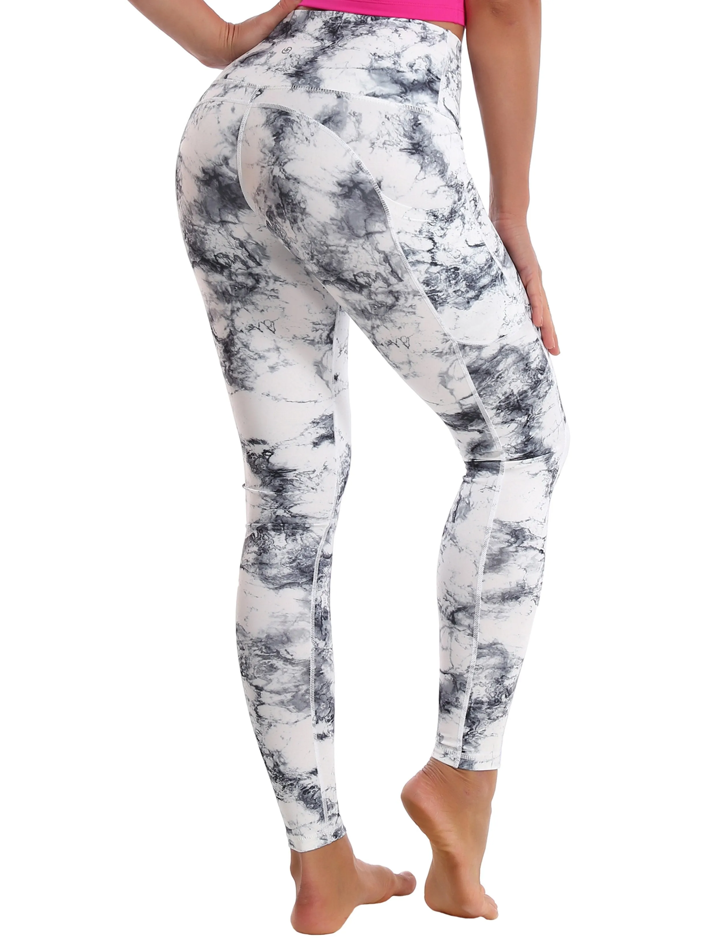 Hip Line Side Pockets Yoga Pants arabescato ins