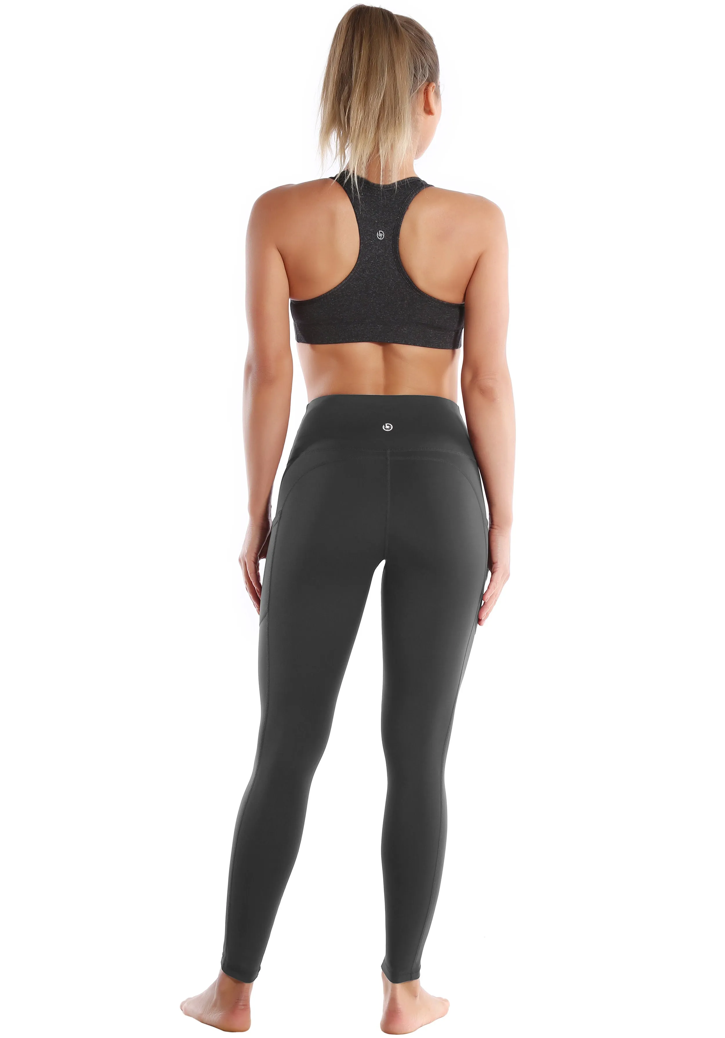 Hip Line Side Pockets Yoga Pants shadowcharcoal