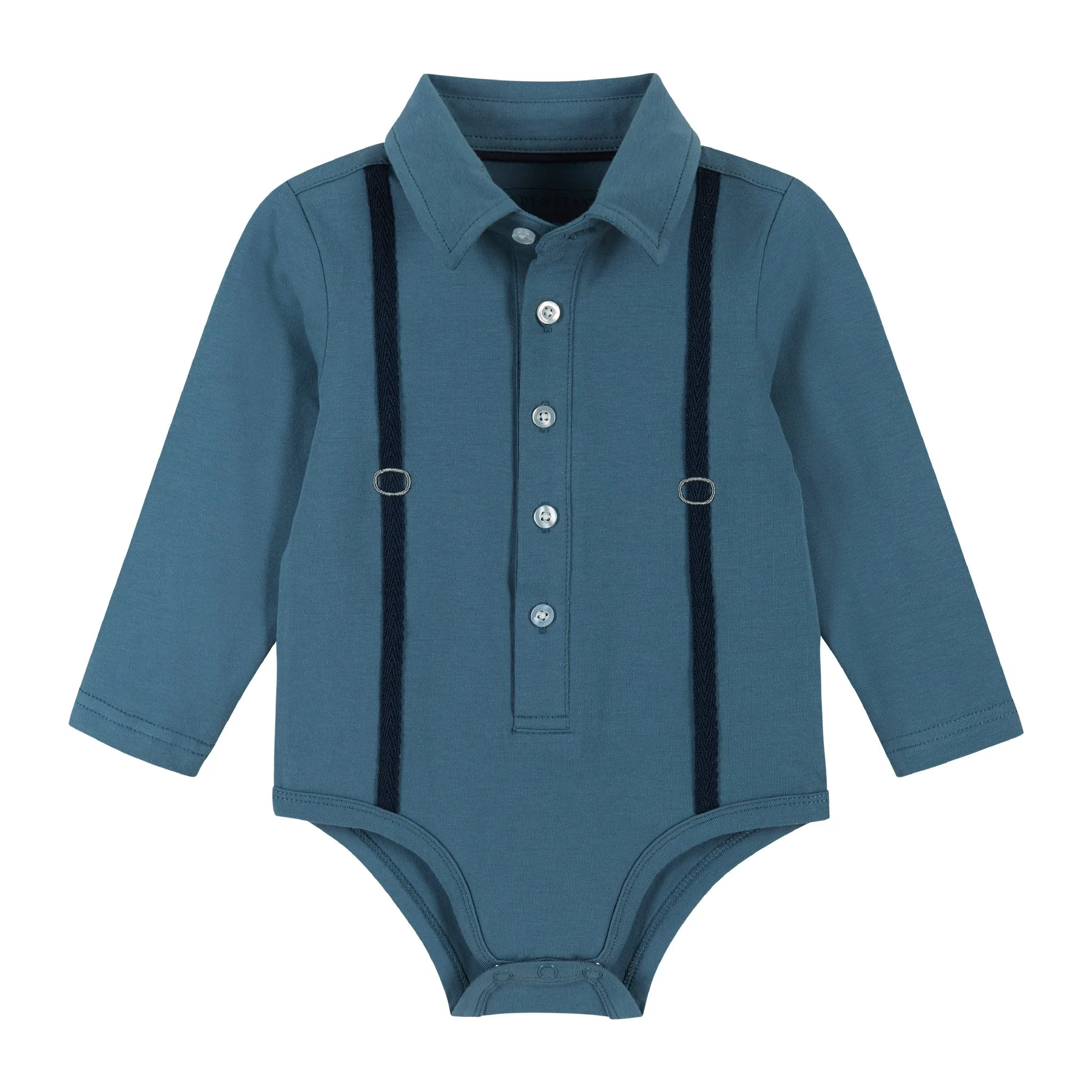 Infant Teal Suspender Shirtzie Set  | Aqua