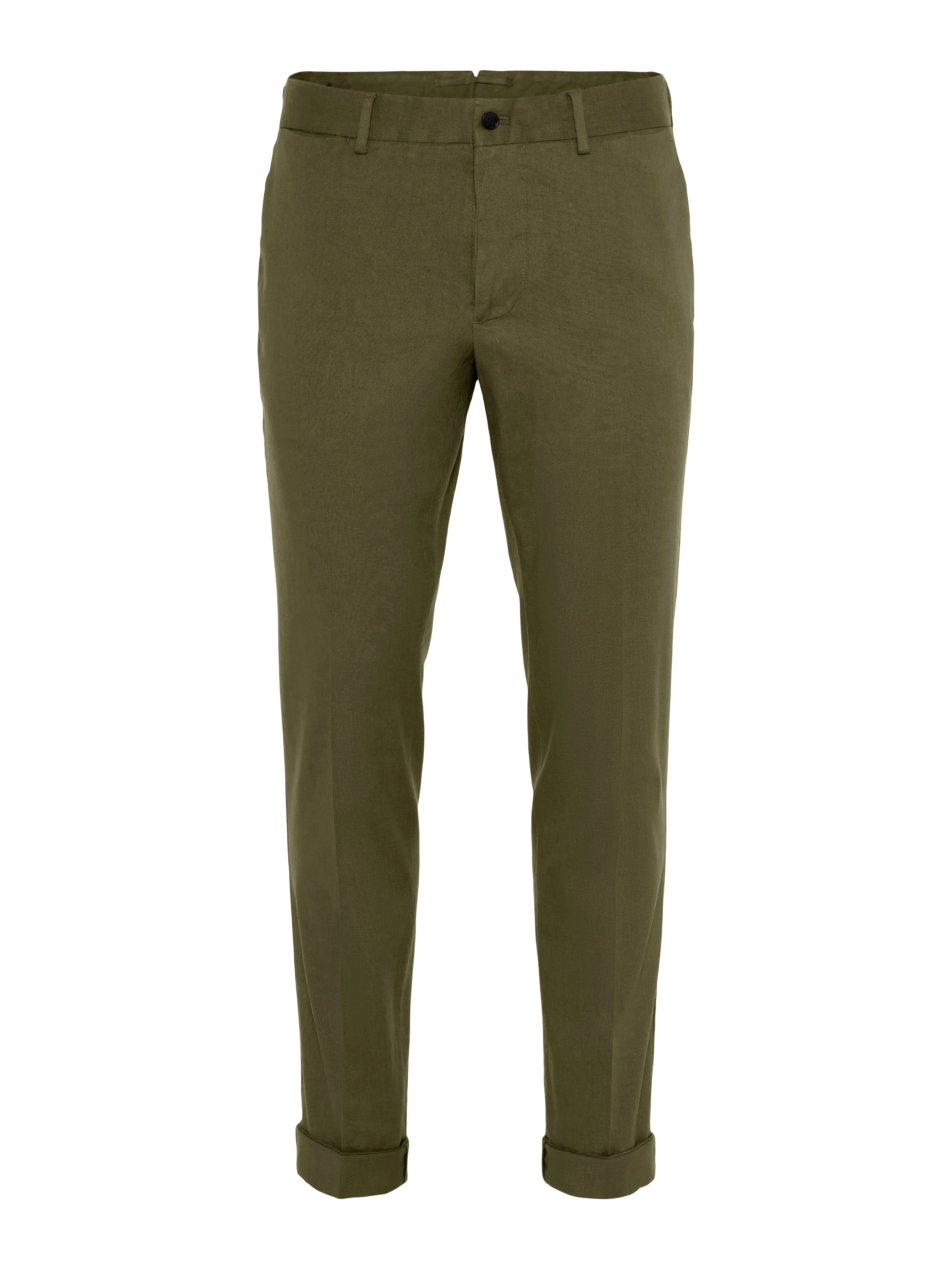 J.Lindeberg Mens Grant Cotton Linen Stretch Pants - IVY GREEN